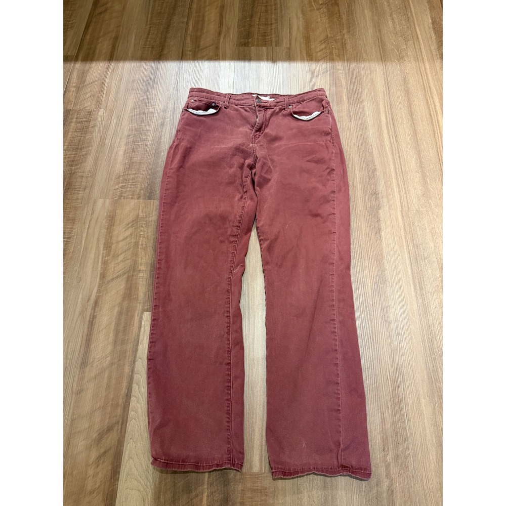 Levi's 505 Straight Jeans Mens 31 Burgundy Maroon Red Denim Pants